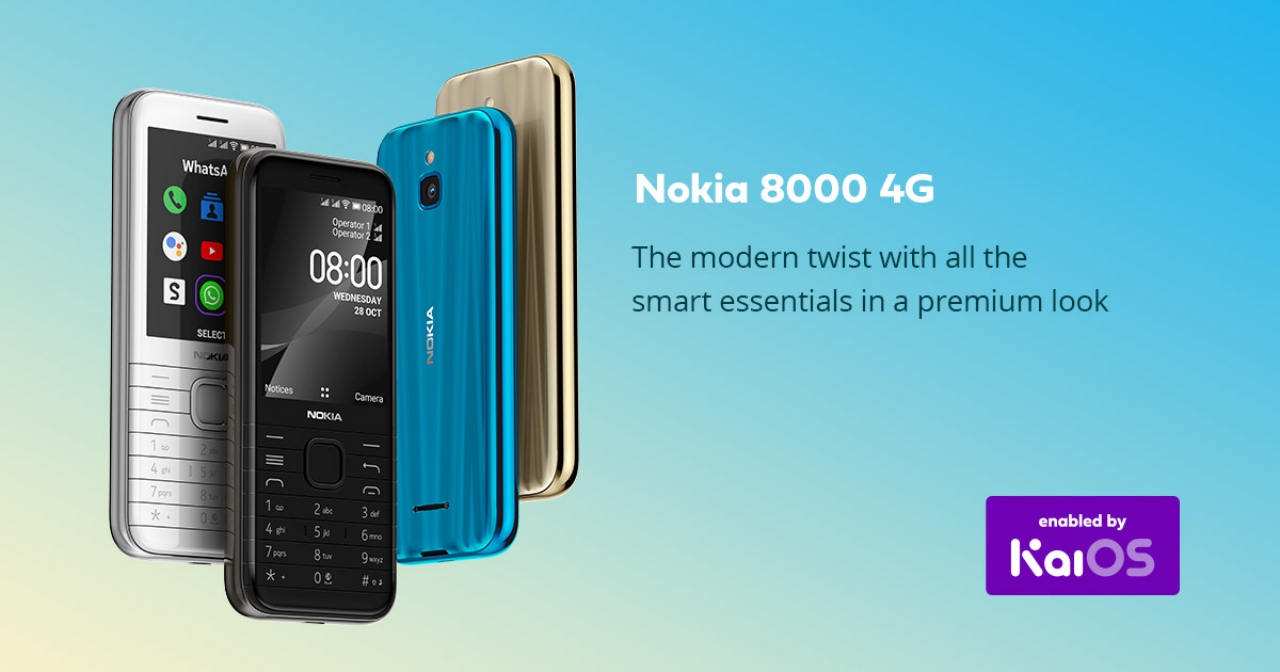 Nokia 8000 4G chính thức ra mắt với thiết kế sang trọng, đẹp mắt, Chipset Snapdragon™  210, màn hình 2.8inch