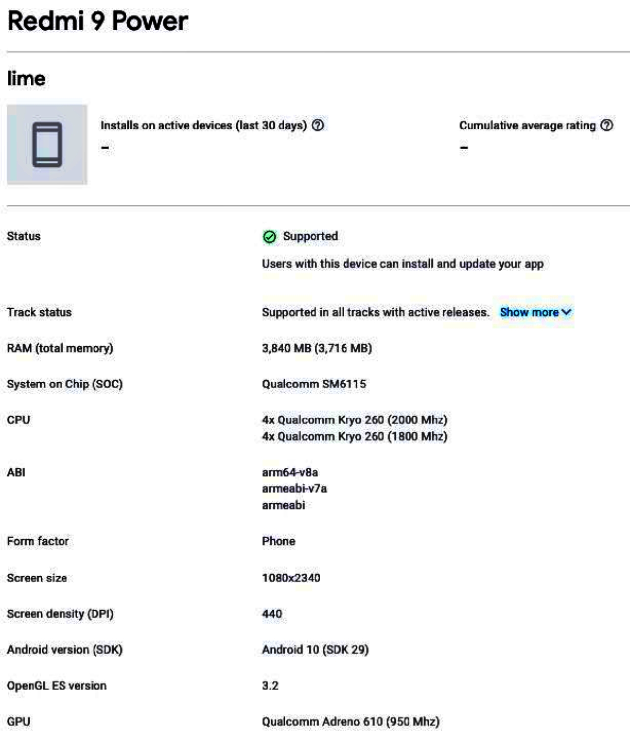 Xiaomi Mi 10i và Redmi 9 Power được Google Play Console chứng nhận