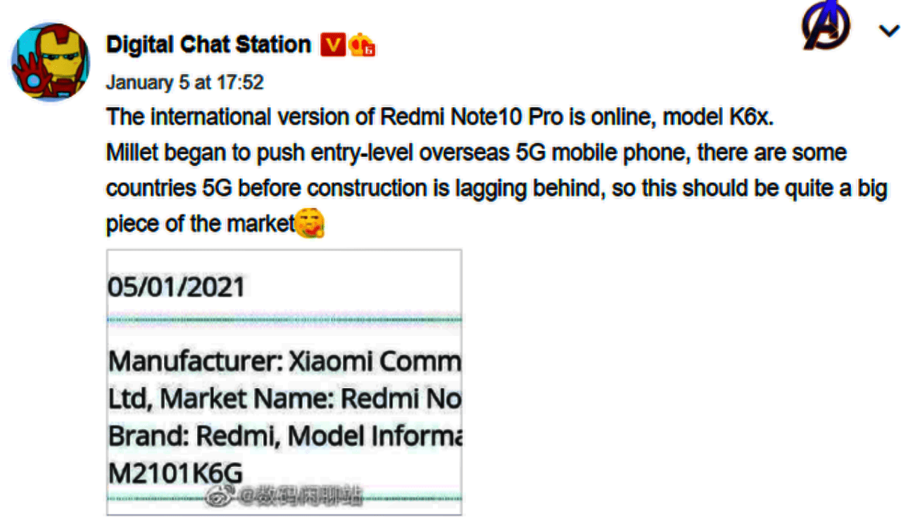 Redmi Note 10 Pro lấy được chứng nhận quan trọng, sắp ra mắt với viên pin dung lượng lớn 5.020mAh, cùng sạc nhanh ít nhất 30W và hỗ trợ 5G