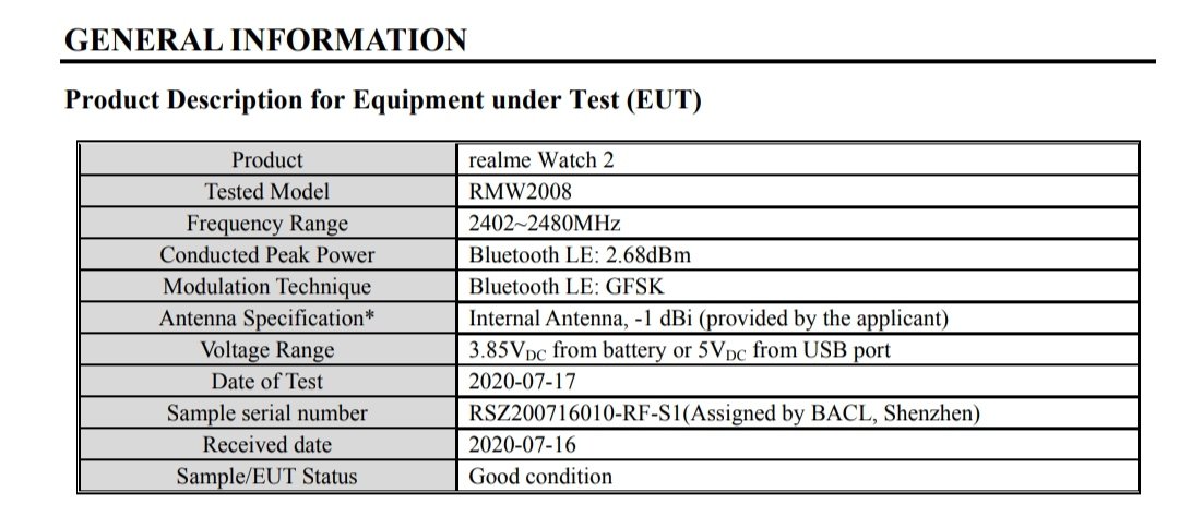 Realme Watch 2 được tiết lộ thông số kỹ thuật và thiết kế đầy đủ qua FCC